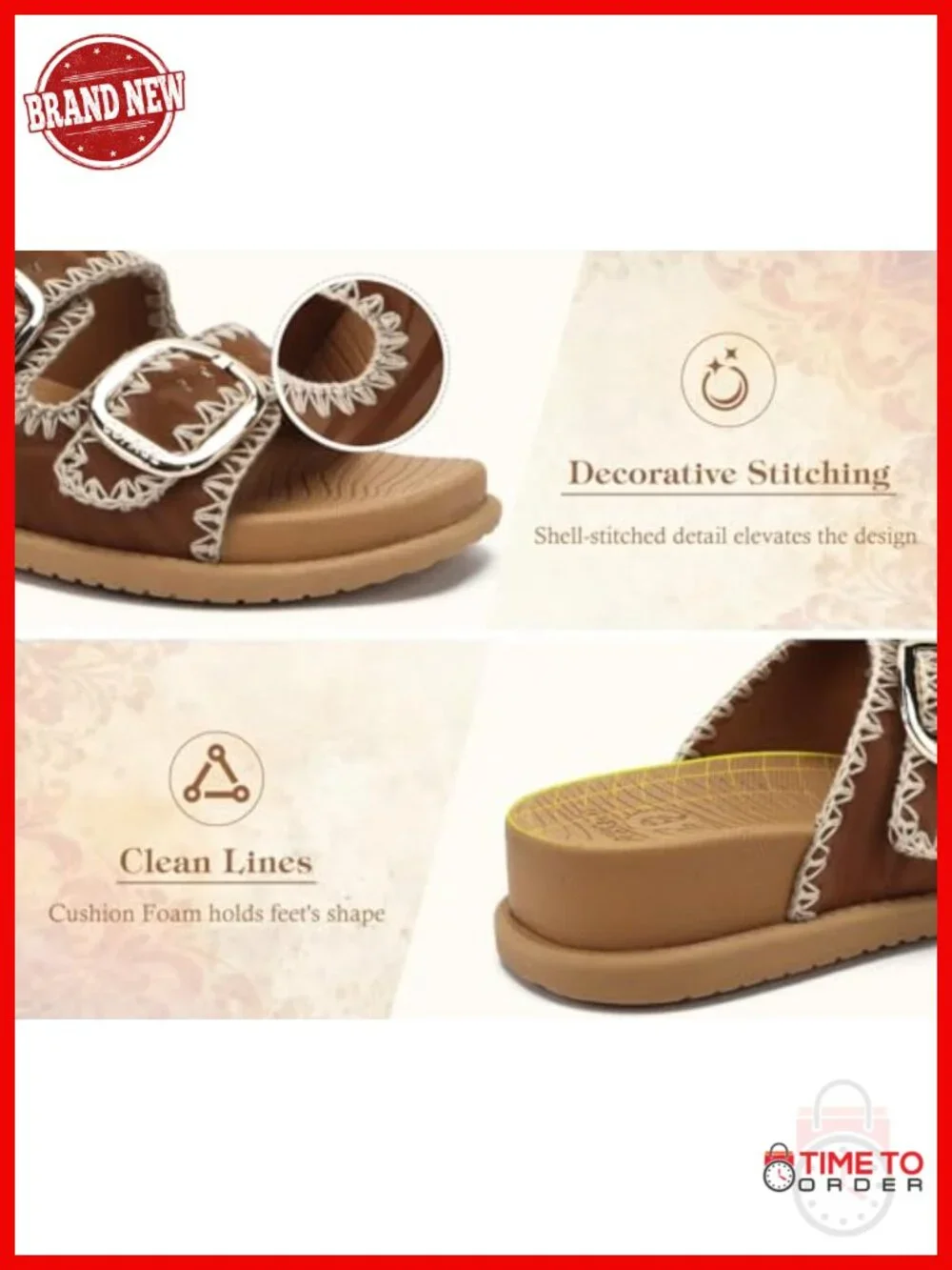 Adjustable Strap Cloud Soft Cushioned Beach Slides Flat Sandals